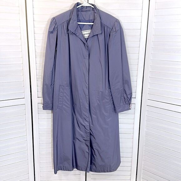 Fleet Street Raincoat XL Y2 Vintage Purple Maxi - Picture 3 of 16